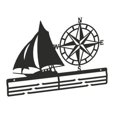 Wieszak na medale PACYFIC statek żaglówka kompas