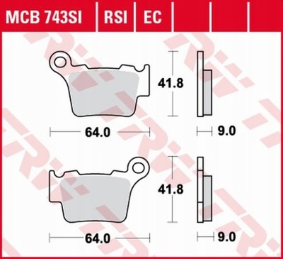 ZAPATAS DE FRENADO TRW MCB743RSI  