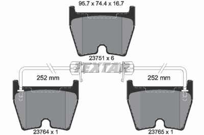 ZAPATAS DE FRENADO AUDI PARTE DELANTERA A6/R8 4,2-5,2 QUATTRO 02-15 2375101  