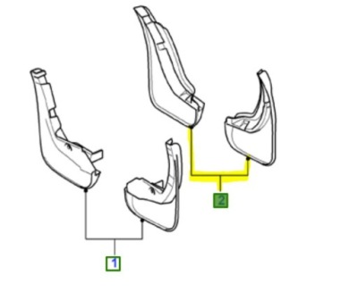 Набор брызговики задних ford ka 2008 - 2016 фото №1