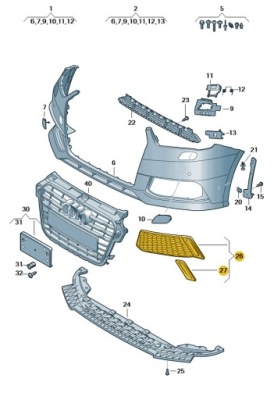 Решётка заглушка бампера перед правая audi a1 aso оригинал polift фото №1
