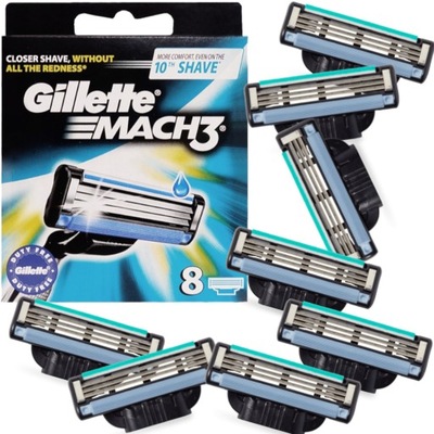 GILLETTE MACH3 OSTRZA WKŁADY NOŻYKI 8 szt oryginał