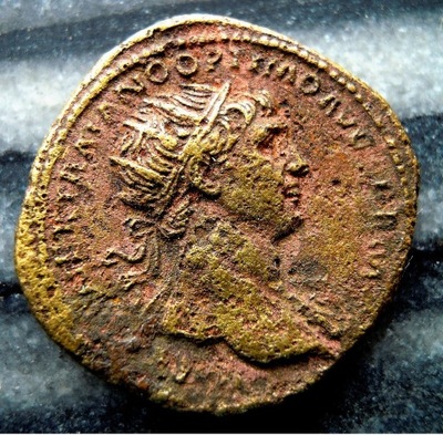 Trajan,dupondius 116AD,Rzym,orichalcum