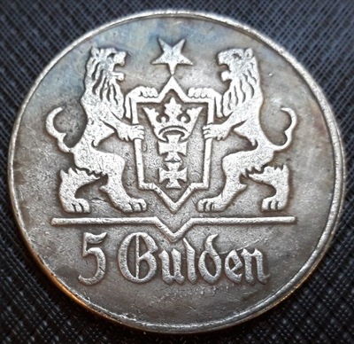 5 Gulden 1923 ,Wolne Miasto Gdańsk , Polska,kopia