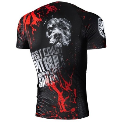 PIT BULL rashguard short sleeve BLOOD DOG L