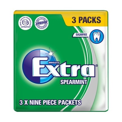 1x 37,8g WRIGLEYS EXTRA spearmint guma 3-pak UK -----