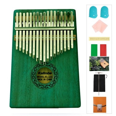 Kalimba W-17T-6 ZIELONA + AKCESORIA, ZESTAW