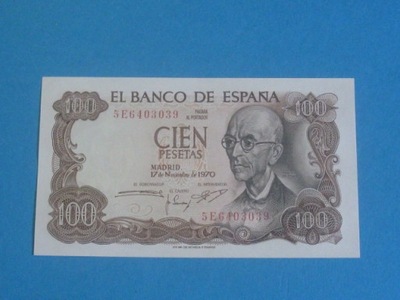 Hiszpania Banknot 100 Pesetas 1970 UNC P-152