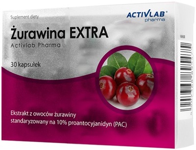 Żurawina Extra zdrowy układ moczowy 30 kapsułek ACTIVLAB