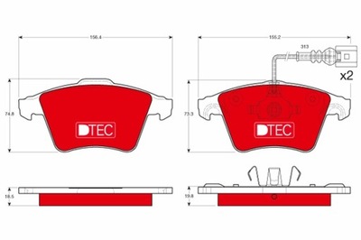 PADS BRAKE VW FRONT TOUAREG 3,6-6,0 02-10 DTEC COTEC GDB1651DTE  