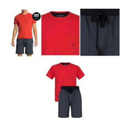 ATLANTIC piżama męska k/r NMP 362 *XL* czerwony