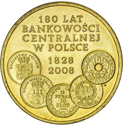 2 zł 180 lat bankowości w Polsce 2009 mennicza GN