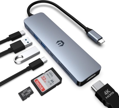Hub USB C AYCLIF adapter USB C 7 w 1 USB C do HDMI