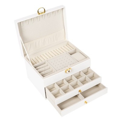 ÉKSZERTARTÓ DOBOZ ELEGÁNS KULCSTARTÓ FEHÉR BESTIF