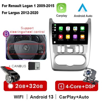 NAVEGACIÓN GPS ANDROID RADIO DE AUTOMÓVIL CARPLAY PARA RENAULT LOGAN 1 SANDERO 09-15  