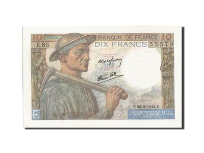 Banknot, Francja, 10 Francs, Mineur, 1944, 1944-06