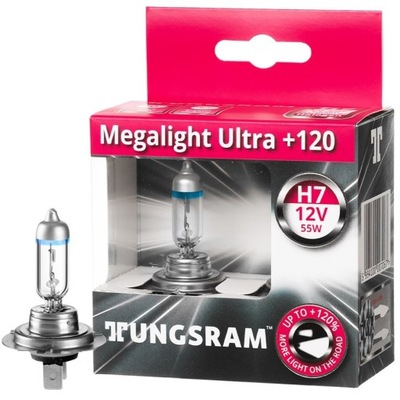 TUNGSRAM ŻARÓWKI H7 MEGALIGHT ULTRA +120% 2 SZTUKI