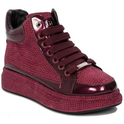 Botki sneakersy damskie GOE MM2N4098 bordowe r.38