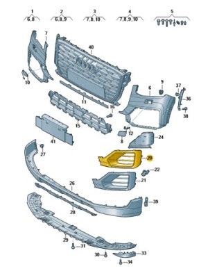 Решётка заглушка бампера перед правая audi q2 aso фото №1