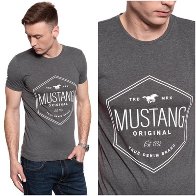 MUSTANG Aaron C MĘSKI T-SHIRT KOSZULKA NADRUK M