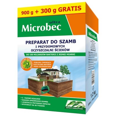 Microbeck Preparat do szamb Eukaliptus 900 g + 300 g