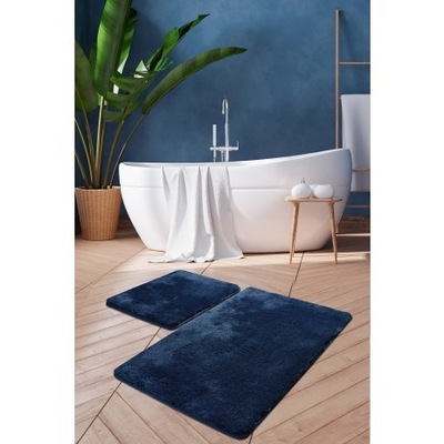 Dywaniki łazienkowe niebieskie, 2 części, 60 x 100 cm