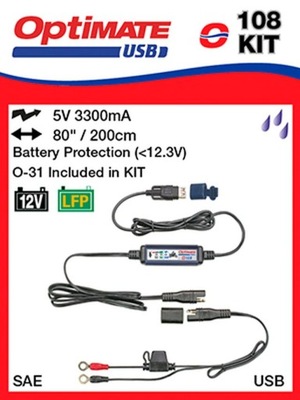 DISPOSITIVO DE CARGA USB CON CONECTOR SAE 3300MA I CONECTOR O31  