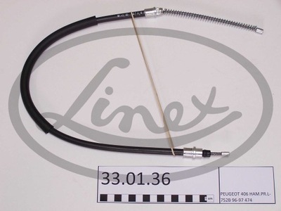 CABLE FRENOS PEUGEOT 406 96- PR BEBNY 33.01.36 LINEX CABLES LINEX 33.01.36  