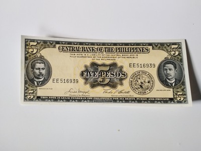 FILIPINY 5 PESOS 1949-69 P135 7343