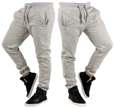 K01s r. L MĘSKIE SPODNIE DRESOWE JOGGERY GŁADKIE