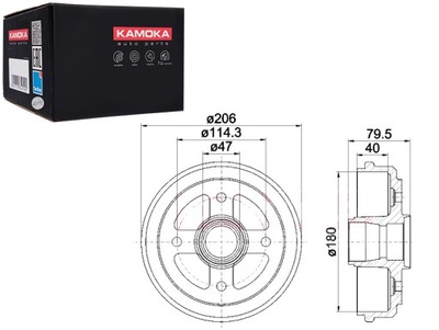 Kamoka тормозные барабаны тормозные 2szt. chevrolet spark 05'- daewoo matiz 98'- фото №1