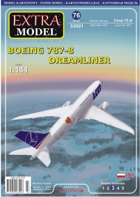 MODEL KARTONOWY BOEING 787-8 DREAMLINER EXTRAMODEL