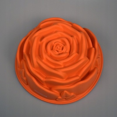 Silikonowa Forma Do Pieczenia Pomarańczowa Motyw Róży *Kaiserhoff*