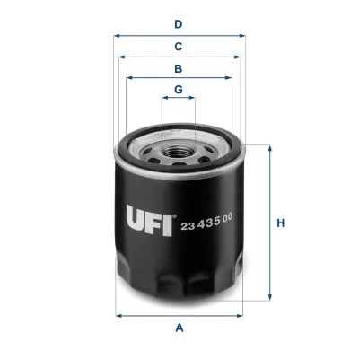 Ufi 23.435.00 фільтр оливи op616/2 фото №1