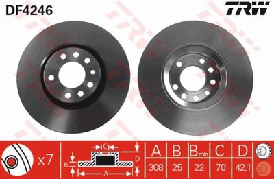 КОМПЛЕКТ ТОРМОЗНИЙ ДИСК ШАЛЬМІВНИХ ПЕРЕД OPEL ZAFIRA B/ASTRA H/MERIVA B 1,6/1,7