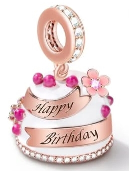 MD charms tort urodziny happy birthday | S925