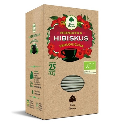 HERBATKA HIBISKUS BIO (25 x 2,5 g) - DARY NATURY