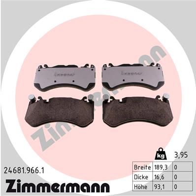 ZIMMERMANN 24681.966.1 JUEGO ZAPATAS HAMULCOWYCH,  