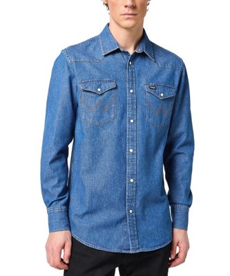 Koszula Wrangler LS WESTERN SHIRT 112350488 Barrel Blue XL