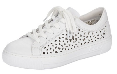 Rieker L8831-80 39 białe skórzane półbuty trampki sneakersy