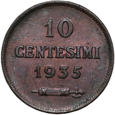 San Marino 10 centesimi 1935 Ładna