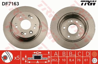 DISCO HAMULC. HONDA FR-V 05- PARTE TRASERA  