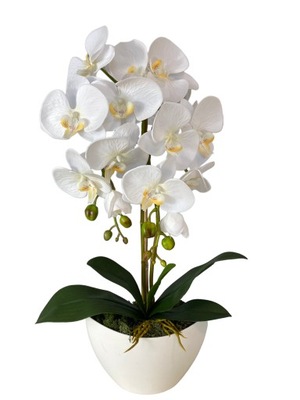 STORCZYK SZTUCZNY W DONICZCE ORCHIDEA BIAŁY 60CM