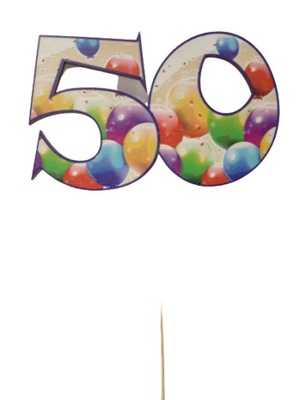 Topper tort urodziny toper sklejka cyfra 50