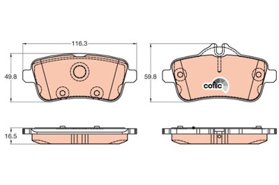 КОЛОДКИ ТОРМОЗНЫЕ - КОМПЛЕКТ COTEC GDB1947