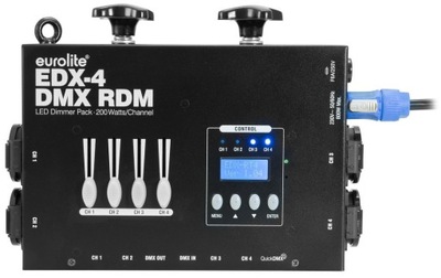 Sterownik dimmer DMX Eurolite EDX-4 LED RDM do urządzeń z LED na 230V
