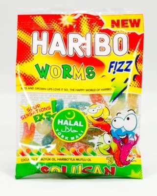 Żelki Fizz Worms kwaśne Haribo 80 g