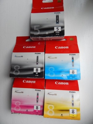 5 x Tusz CANON PGI-5BK + CLI-8 CMYK ORYGINAŁ