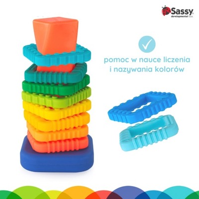 SASSY CSAVART TORONY ÉPÍTŐKOCKÁK SZENZOROS ÜGYESSÉGI JÁTÉK 12M+
