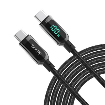 Kabel SooPii USB-C - USB- C 1,2 m czarny